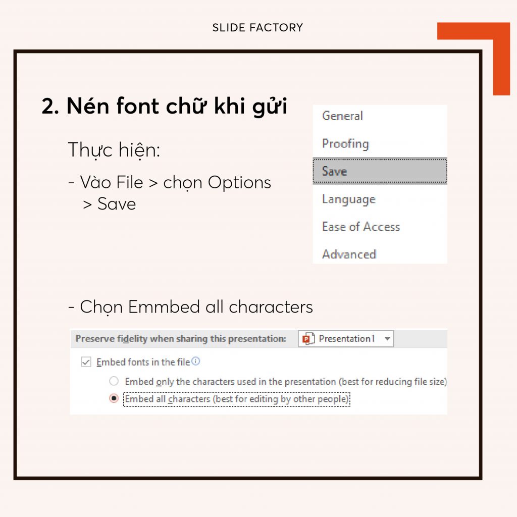 Cách khắc phục lỗi font chữ trong Powerpoint - Slidefactory